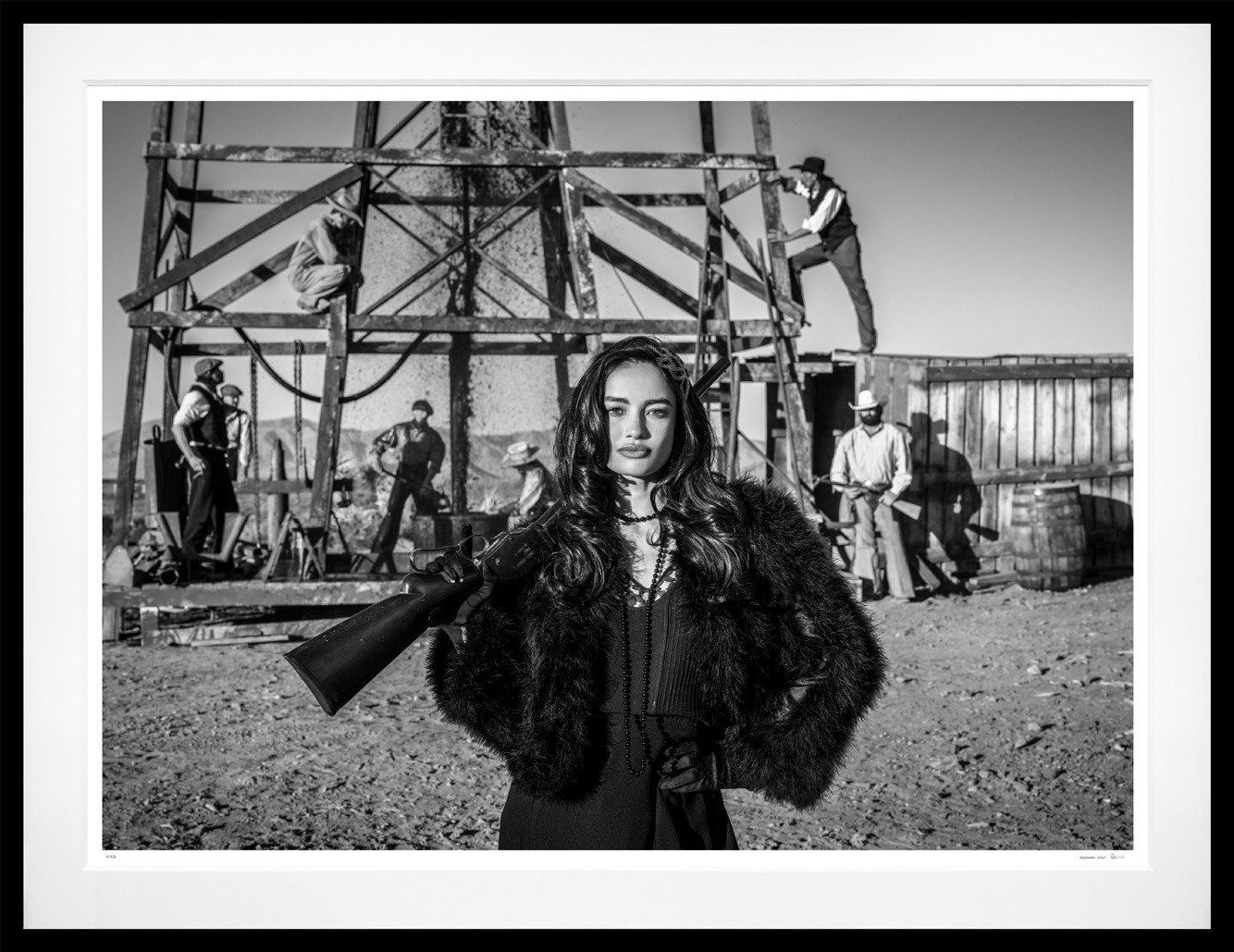 Landwoman (B&W) framed, 71" x 92" (Large)