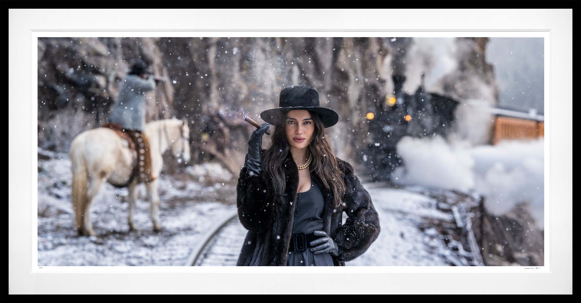 Off the Rails (Colour) framed, 59" x 118" (Large)