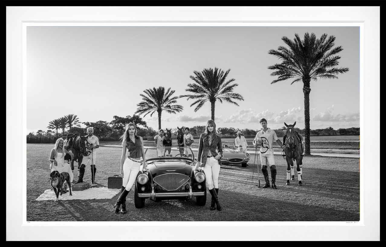 Players (B&W) framed, 71" x 111" (Large)