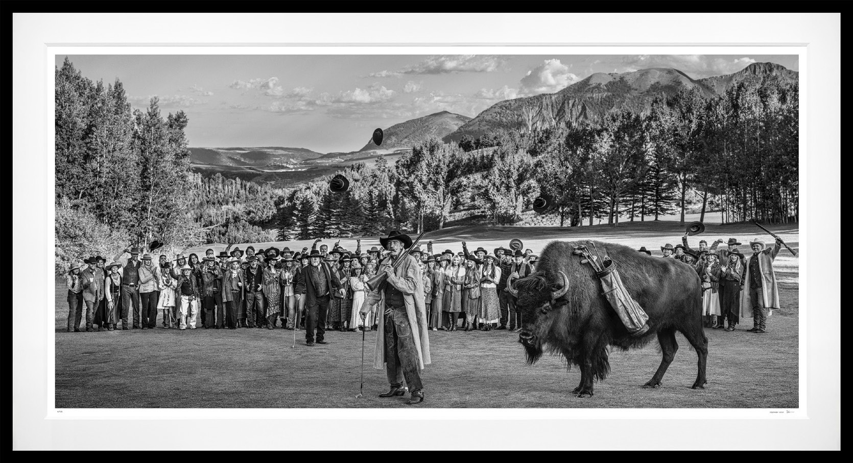 Telluride’s Happy Gilmore (B&W) framed, 64" x 118" (Large)
