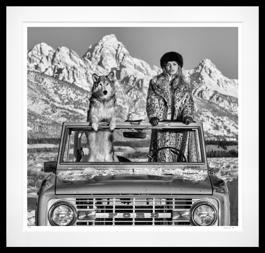 The Grand Tetons (B&W) framed, 71" x 74" (Large)
