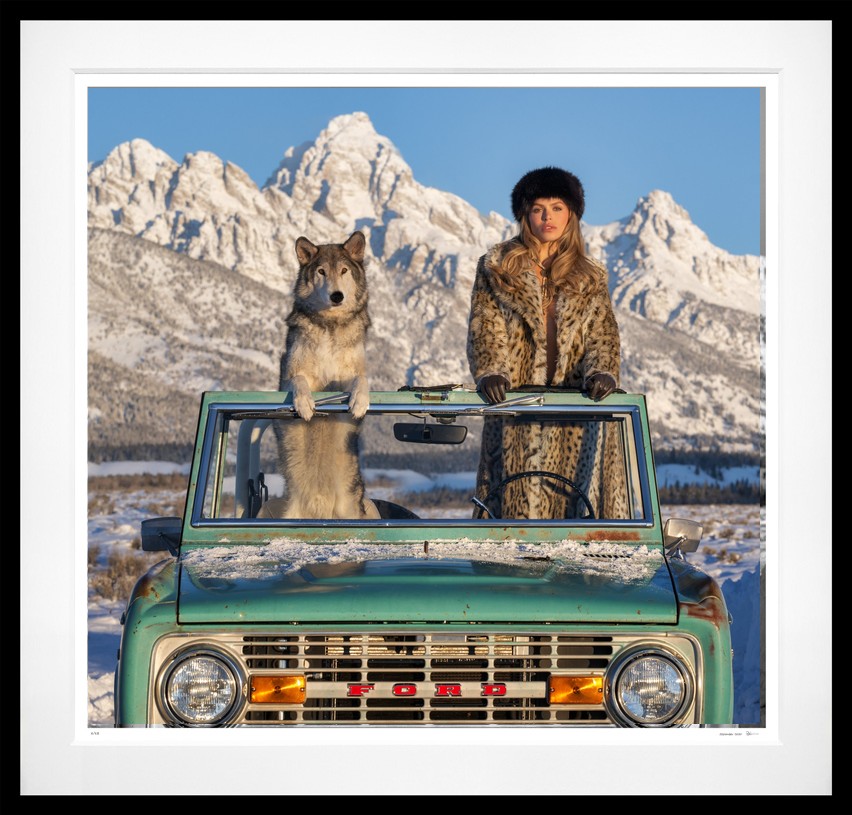 The Grand Tetons (Colour) framed, 71" x 74" (Large)