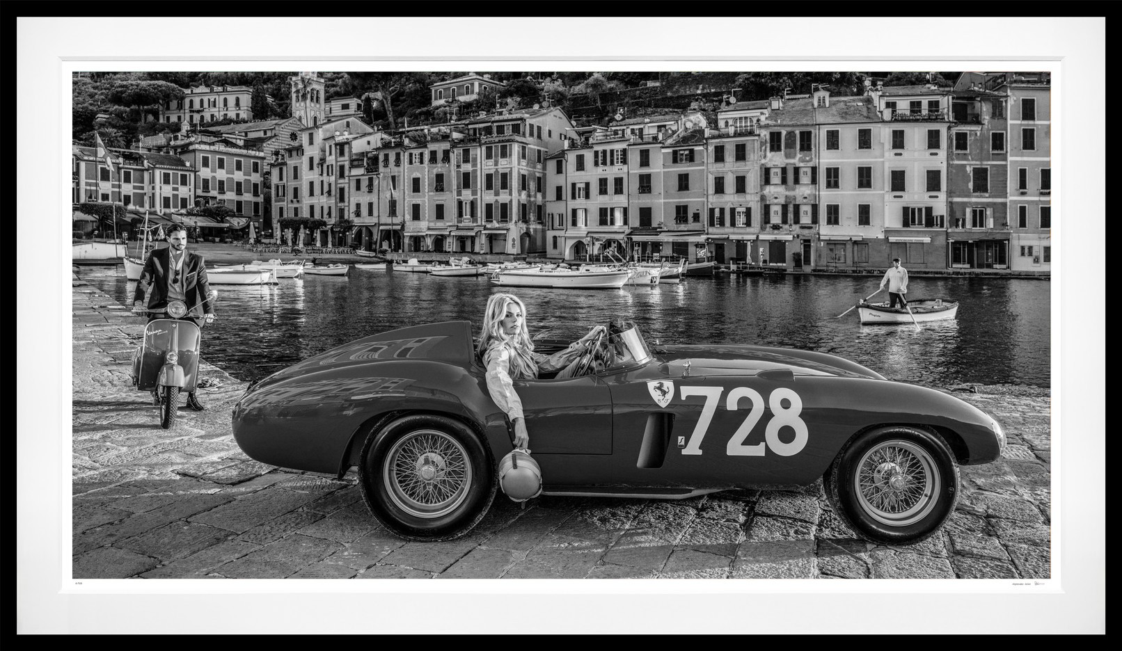 The Italians (B&W) framed, 69" x 118" (Large)