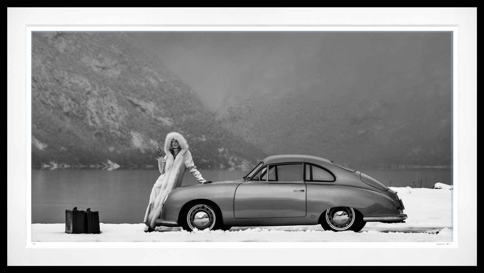 The Lady of the Lake (B&W) framed, 67" x 118" (Large)