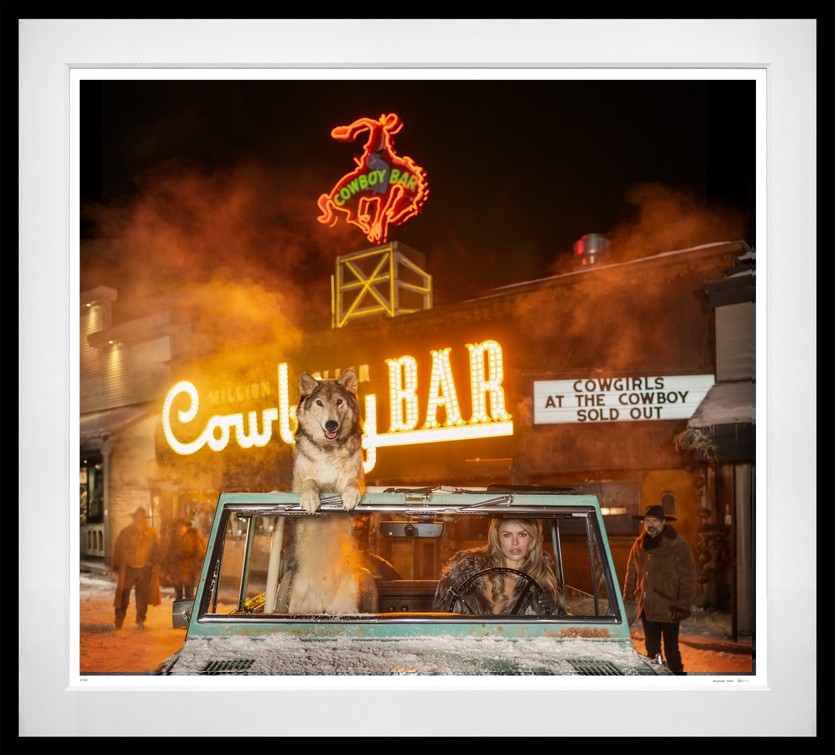 The Million Dollar Cowboy Bar (Colour) framed, 71" x 79" (Large)