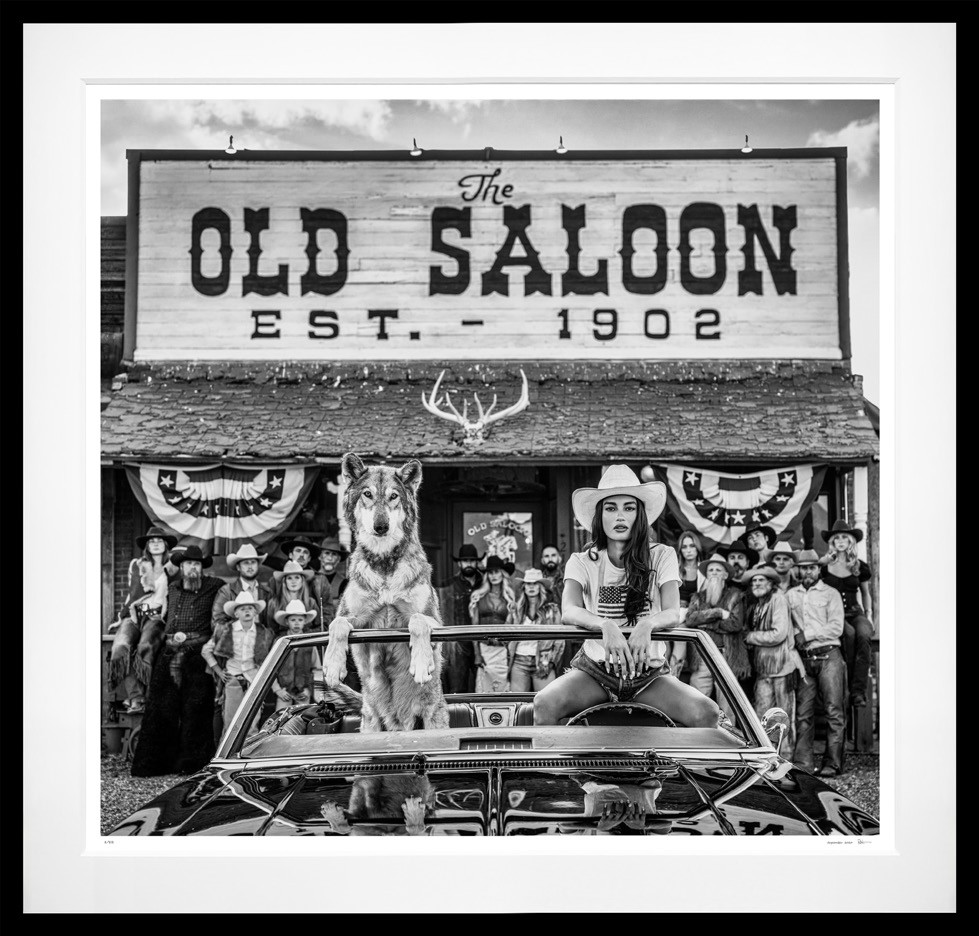 The Old Saloon (B&W) framed, 71" x 75" (Large)