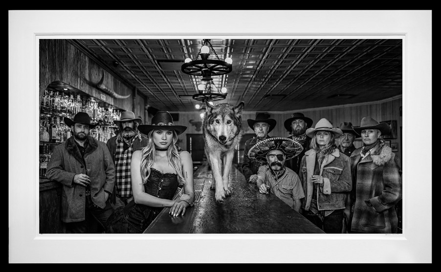 The Red Dog Saloon framed, 70" x 118" (Large)
