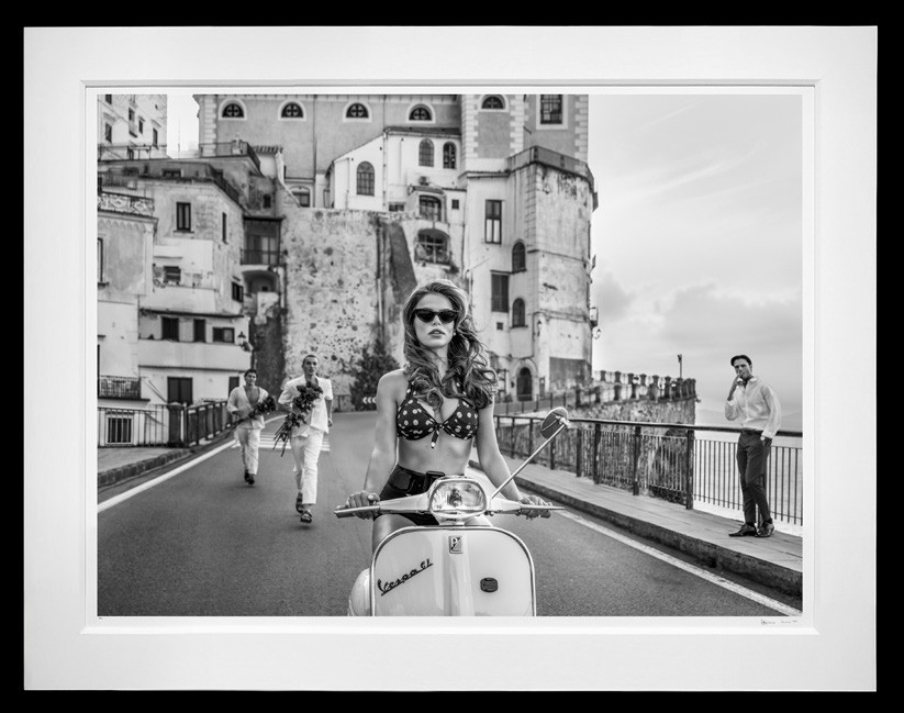 The Road to Amalfi (B&W) framed, 71" x 91" (Large)