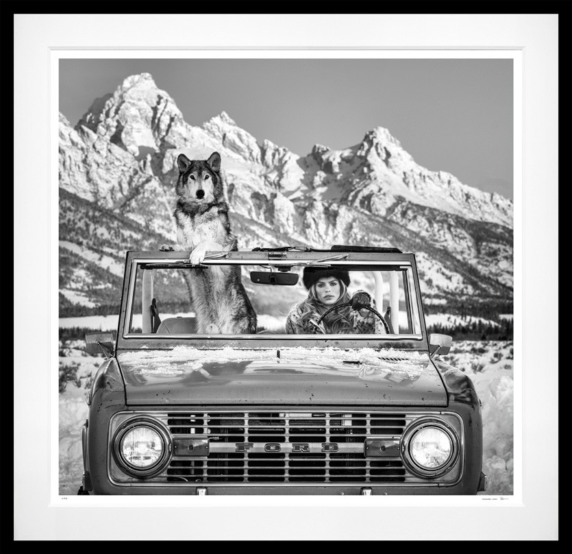 The Tetons (B&W) framed, 71" x 74" (Large)