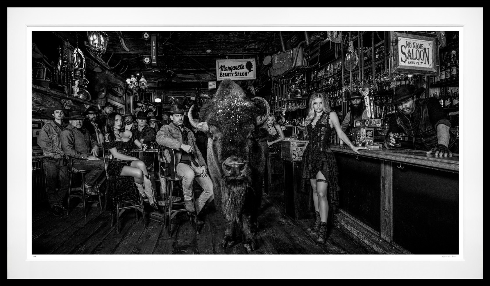 The Vortex (B&W) framed, 69” x 118” (Large)
