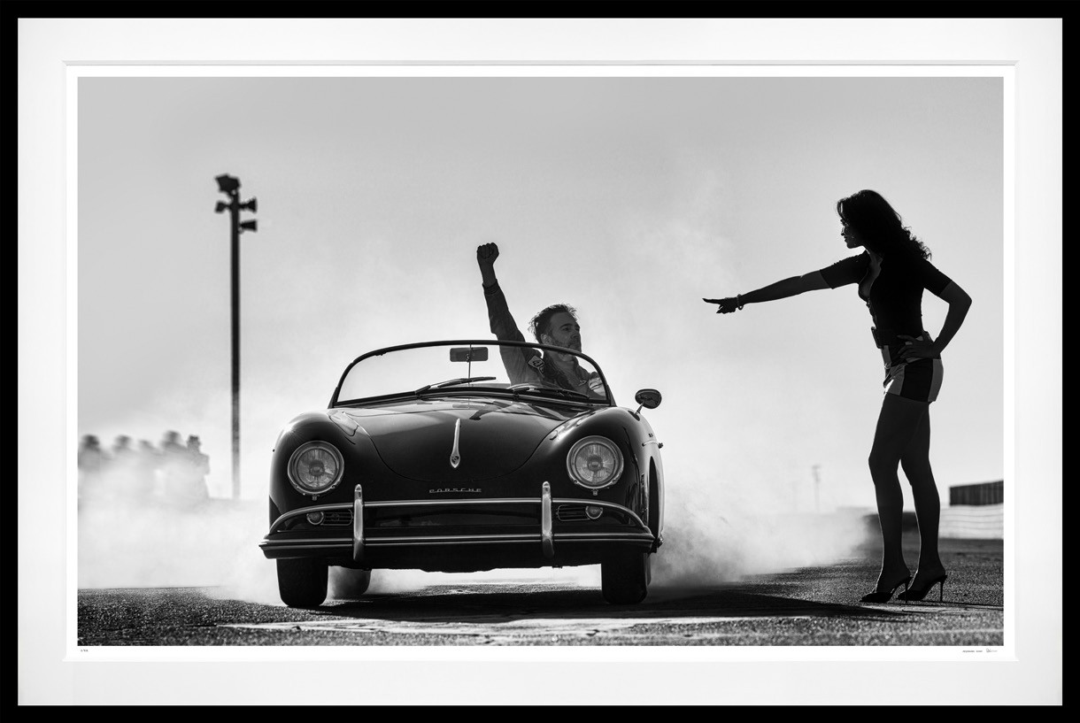 Top Gear (B&W) framed, 71" x 107" (Large)