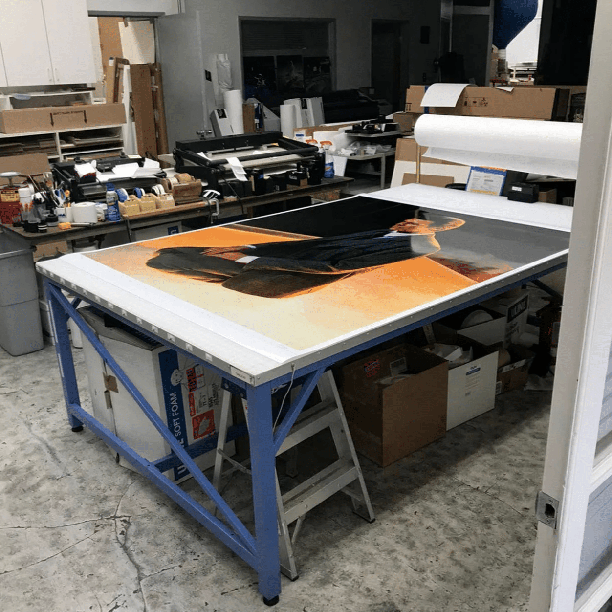 Inside view of Weldon Color Lab in Los Angeles, CA. David Bowie, Meditation, New York, 2001.