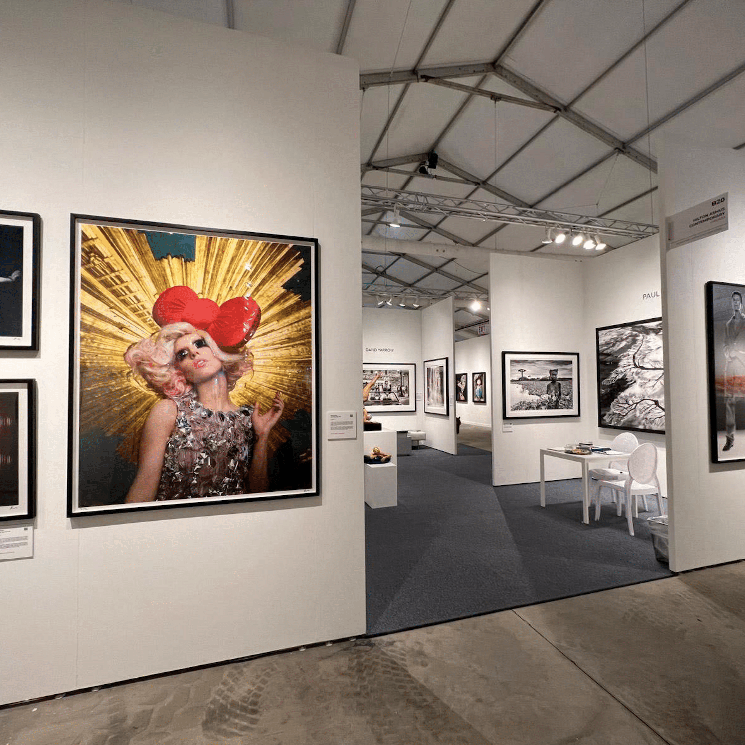 At Art Basel week in Miami, December 2022. Works of Lady Gaga and Bowie on display at the Hilton Asmus Contemporary booth (Context fair).